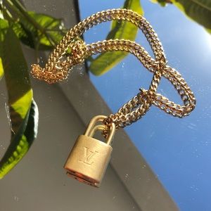 Vintage LV Lock & Key Chunky Chain Necklace